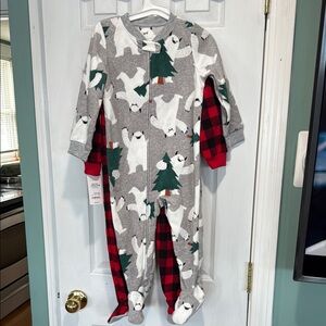Carters set of 2 footie pajamas Sasquatch Yeti Tree Reindeer